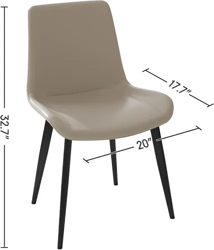 Vista 2 de Dining Chairs 4PCS Set, Modern Kitchen & Dining Room Chairs with Upholstered Faux Leather Cushion Seat and Sturdy Metal Legs, Table & Chair Sets