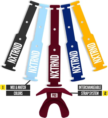 Vista 95 de Nxtrnd One Protector Bucal de Fútbol Americano, Correa Incluida, Se Adapta a Adultos y Jóvenes (Negro)