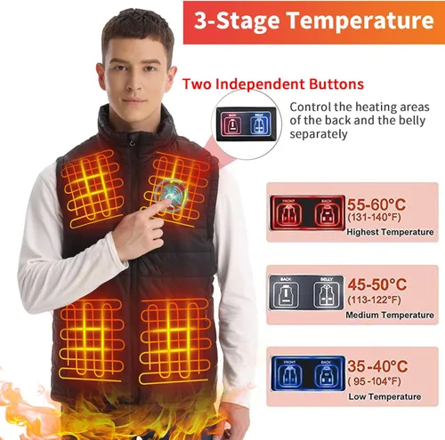 Vista 2 de Heated Vest with Battery Pack Heated Hunting Vest, Smart Electric Heating Vest, Warming Heating Vest for Hiking