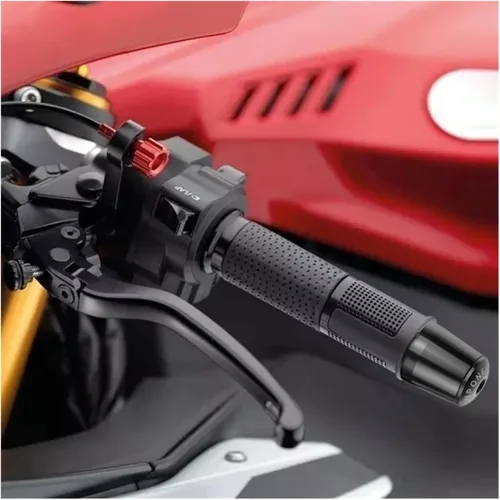 Vista 4 de Motorcycle Handle Bar Ends for XTZ125 XTZ 125 2021 2022 2023 78''22MM Handlebar Grips Caps Anti Vibration Silder Plugs (Color : Black -Black)