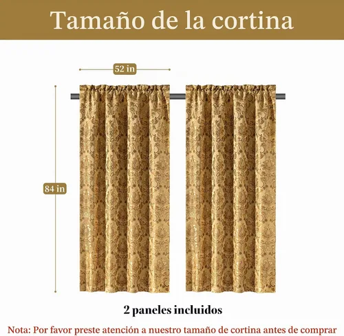 Vista 5 de Loom and Mill Cortinas negras de lujo para dormitorio, juego de 2 paneles Negro