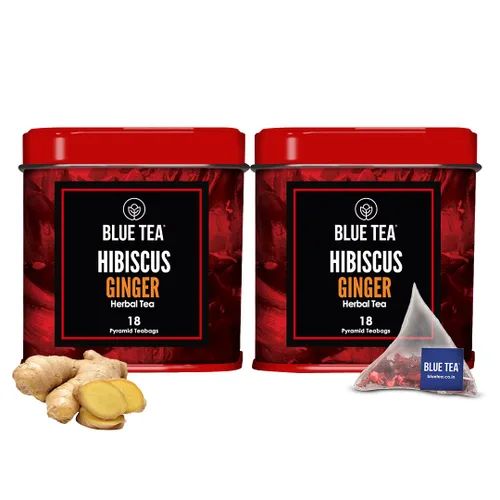 Vista 18 de BLUE TEA - Té de hibisco - 18 unidades (paquete de 2) - Canela - Bolsa de té a base de plantas piramidales Té de hierbas Té que mejora el brillo