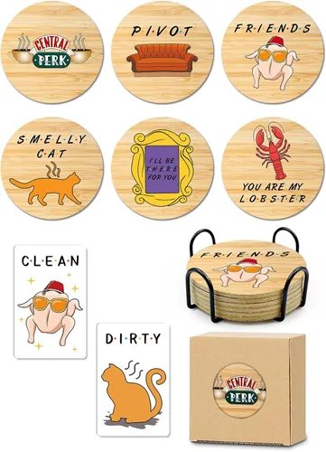 Vista 9 de 6 posavasos con soporte para posavasos de corcho Always Sunny in Philadelphia para bebidas, mercancía del programa de televisión Always Sunny in