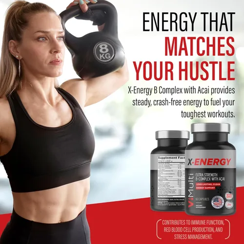 Vista 8 de ViMulti X-Energy Complejo Vitamina B Extra Strength con Acai - 60 cápsulas