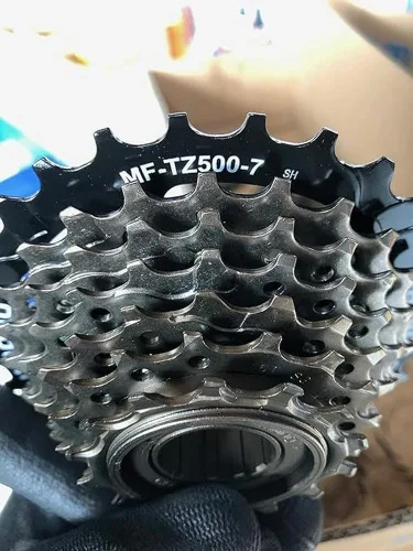 Vista 4 de SHIMANO Piñón de 7 velocidades MF-TZ500 Anillo de tornillo 7 velocidades Piñón de bicicleta Freewheel.