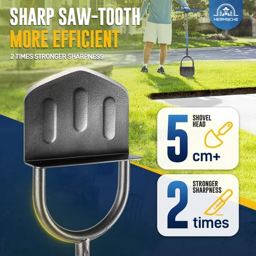 Vista 4 de Herramienta de césped manual de media luna, afilada herramienta manual de bordeadora de césped con mango suave en T para jardín, patio, acera