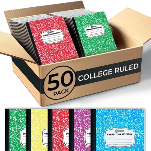 Vista 13 de Rosmonde Paquete de 5 cuadernos de composición con rayas universitarias, 200 páginas sin sangrado (100 hojas), cuadernos de 9-3/4 x 7-1/2 pulgadas