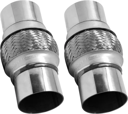 Vista 10 de Tubo flexible de escape, 2.5 x 4 x 8 pulgadas de longitud total, tubo flexible de doble trenza de acero inoxidable resistente