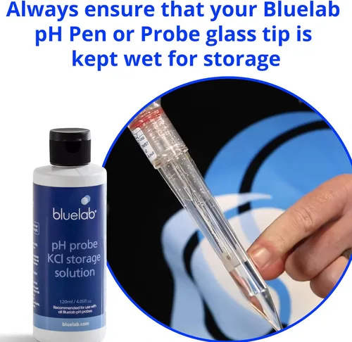 Vista 4 de Bluelab Solución de almacenamiento KCl para sondas de pH y bolígrafos, para mantener, hidratar y almacenar medidores de pH, fabricada en los Estados