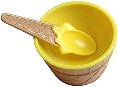 Vista 7 de BCDlily Cuencos para helado, juego de cuencos y cucharas de postre, tazas de plástico para postre para helado, aperitivos, soufflé, yogur helado