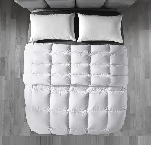 Vista 9 de PURE ECO 100% algodón egipcio con 600 hilos, 300 GSM, edredón de 3 piezas con 2 fundas de almohada para todas las estaciones, extra suave, lujoso
