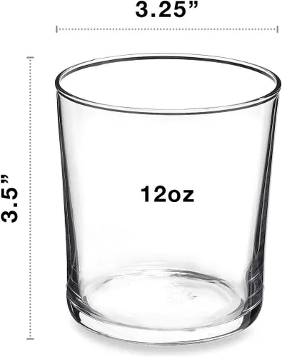Vista 2 de Bormioli Rocco Bodega Collection - Juego de 12 vasos medianos de 12 onzas para agua, bebidas y cócteles, vasos de vidrio templado transparente de 12