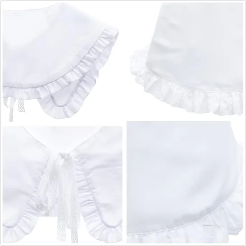 Vista 6 de Sombrero de sol Mob Cap Victorian Pioneer Prairie Bonnet Colonial Headwear Chal Wrap Stole Delantal Disfraz