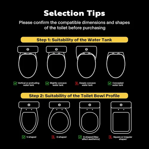 Vista 8 de VIVOHOME Asiento de inodoro con calefacción inteligente con boquilla autolimpiante para limpieza trasera y delantera, secador de aire caliente