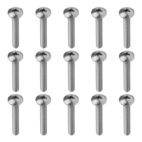 Vista 73 de MroMax Tornillos de máquina M2.0.197 x 0.157 in Tornillos Phillips Cross Truss Head Tornillo 304 Pernos de sujeción de acero inoxidable 15pcs