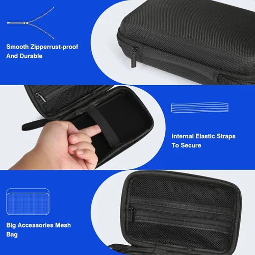 Vista 4 de Wiilkac Carrying Case Compatible with CapcomTaito Super Pocket Consoles, EVA Protective Travel Retro Mini Game Player Bag with Wrist Strap, Extra