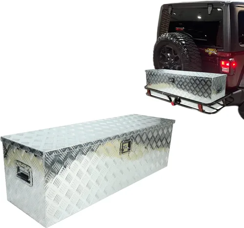 Vista 12 de Caja de herramientas de aluminio resistente de 18 x 17 x 17.75 pulgadas, caja de herramientas para camión, caja de herramientas de almacenamiento
