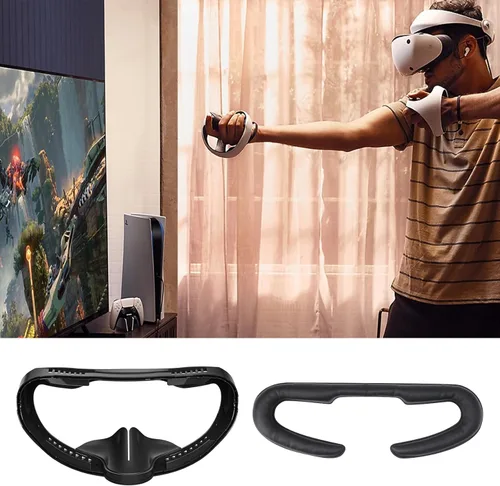 Vista 7 de Compatible with Playstation VR2 Face Bracket Replacement,VR PU Leather Facial Interface Pad Protective for PSVR2,Sweat-Proof Comfortable Face Cover