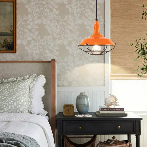 Vista 2 de Farmhouse Orange Pendant Light, 3 Packs 10.5 inch, Island Pendant Lights, Kitchen Pendant Lights, Kitchen Island Pendant Lights, Pendant Lights