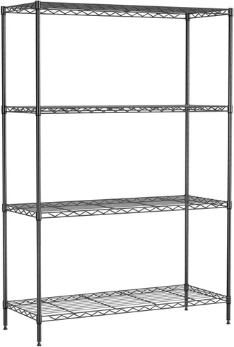 Vista 17 de PayLessHere Estante de alambre de 5 niveles con ruedas 14 x 30 x 60 pulgadas Negro Estantes ajustables Estantes de almacenamiento de alta