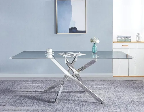 Vista 49 de Mesas de comedor redondas de 36 pulgadas, mesa de comedor moderna de cocina con base de metal cromado dorado, mesas de comedor redondas de vidrio