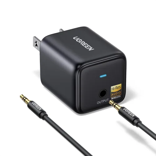 UGREEN Adaptador de audio LDAC Bluetooth 6.0 para altavoces domésticos de TV, receptor Bluetooth de audio inalámbrico de alta resolución, añade