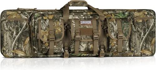 Savior Equipment American Classic - Bolsa táctica doble para armas largas, estuche de transporte para pistola con correa de mochila, compartimento