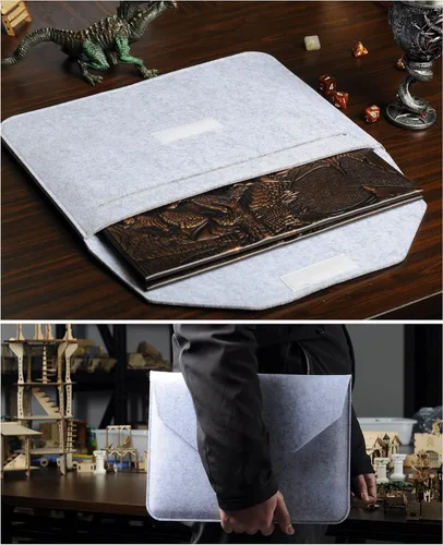 Vista 7 de CZYY DND Pantalla de Dungeon Master de Cuero Sintético con Relieve de Dragón y Mimic, Cuatro Paneles con Bolsillos Pantalla DM para Calabozos