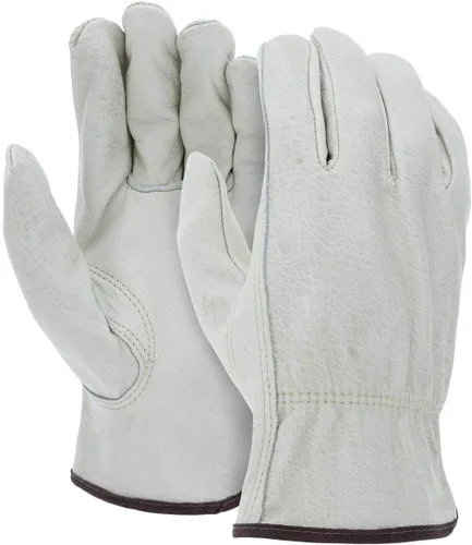 ATERET 12 pares de guantes de trabajo de cuero vacuno resistentes y duraderos tamaño pequeño | Guantes para conductores para conducción de camiones,