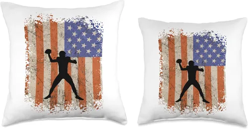Vista 3 de AMERICAN FLAG FOOTBALL QB PLAYER PATRIOTIC Throw Pillow