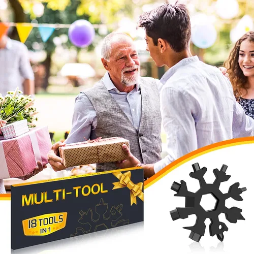 Vista 2 de Regalos de Navidad multiherramienta 18 en 1 con copos de nieve para hombres, paquete de 2 herramientas múltiples para papá de hija hijo, regalos