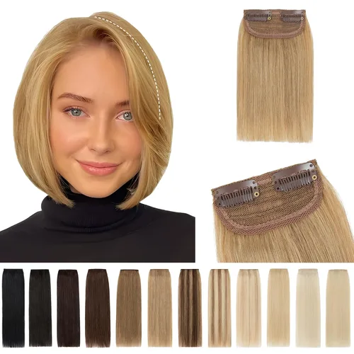 Vista 33 de SEGO 2 piezas de extensiones de cabello cortas con clip, cabello humano de 6 pulgadas, 20 g, extensiones de cabello humano para mujeres con cabello