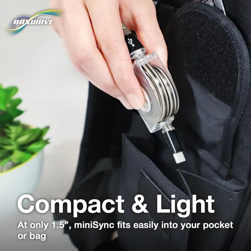 Vista 7 de BoxWave Cable compatible con GameSir T4 - miniSync - USB-A a USB tipo C, cable retráctil - USB-A a USB tipo C