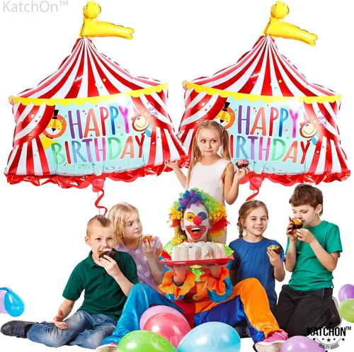 Vista 9 de Globo de carpa de circo de carnaval y globo de león – grande, 30 pulgadas Decoraciones de fiesta temática de carnaval Globos de carnaval