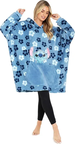 Vista 9 de Disney Manta con Capucha de Stitch para Mujeres y Adolescentes, Poncho con Capucha de Forro Polar Extragrande y Vestible con Bolsillo, Regalos