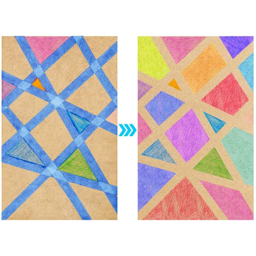 Vista 6 de Chuangdi 1/2 pulgada de ancho x 55 yardas, cinta de dibujo de pintor azul multiusos cinta adhesiva para álbumes de recortes (1 rollo)