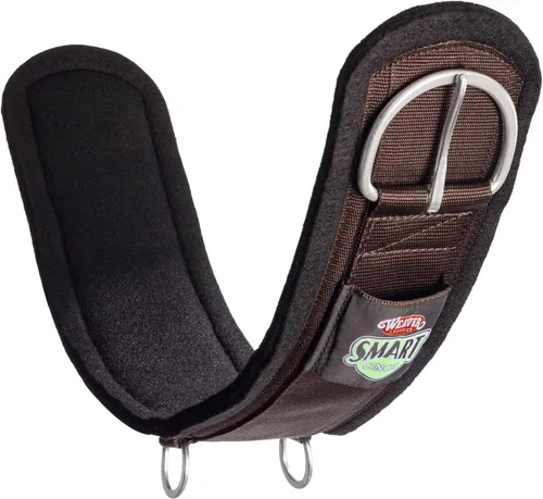 Vista 4 de Weaver Leather Cincha inteligente recta forrada de felpa marrón, 81 cm