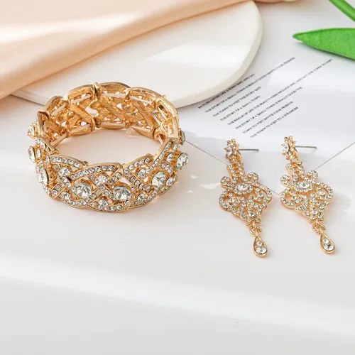 Vista 6 de Paxuan Pulseras elásticas de diamantes de imitación para mujer, para boda, dama de honor, tenis, pulseras elásticas con diamantes de imitación