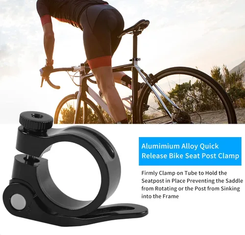 Vista 5 de NUWAB Abrazadera de poste de asiento de bicicleta premium, collar de tija de sillín de liberación rápida para bicicleta con aleación de aluminio