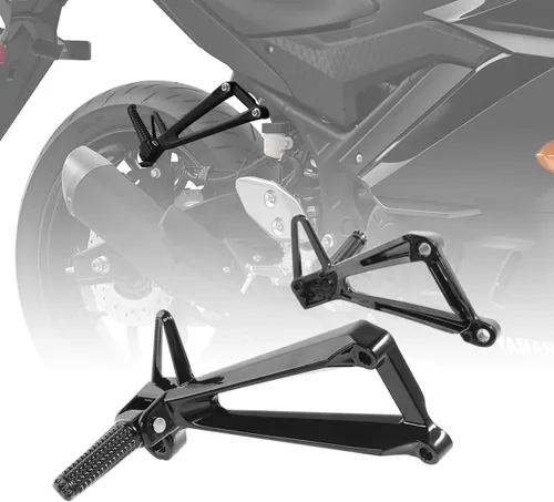Vista 3 de Green-L Estriberas de pasajeros de motocicleta con soporte para Yamaha YZFR3 2015-2025 MT03 2016-2025