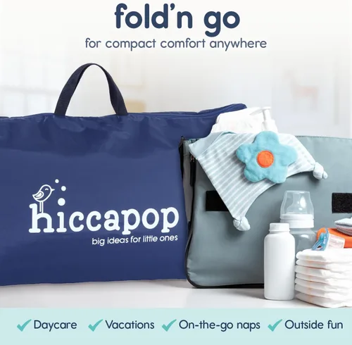 Vista 8 de Hiccapop Protector de colchón Playard (38 x 26 x 1.25 pulgadas), almohadilla para corral, colchón portátil para cuna con bolsa de transporte, 1.25