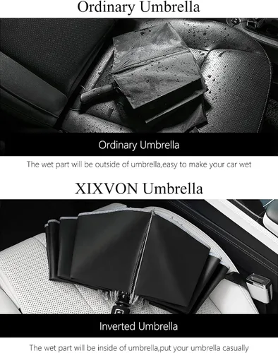 Vista 5 de XIXVON Umbrella Pro UPF 50 99 UV Protection Reflective Safety Strip Sturdy Windproof Travel Portable Automatic Reverse Folding Umbrella