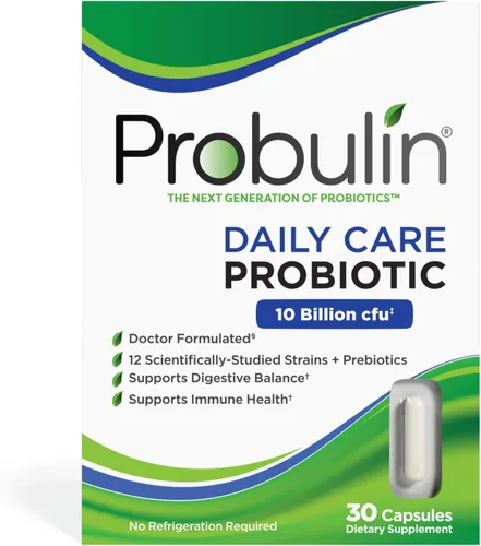 Vista 9 de Probulin Suplemento probiótico de cuidado diario, cápsulas de apoyo para la salud digestiva, intestinal e inmune para hombres y mujeres, 10 mil