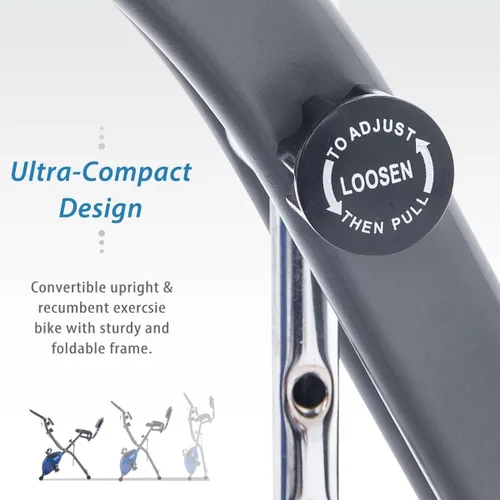 Vista 7 de Merax Bicicleta de entrenamiento para el hogar: bicicleta estática reclinada 2 en 1 y posiciones verticales de bicicleta de ciclismo