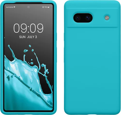 Vista 57 de kwmobile Funda Compatible con Google Pixel 6 Pro - Funda de Teléfono de Silicona TPU con Acabado Suave - Azul Caribe