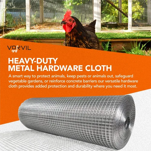 Vista 4 de Paño de hardware galvanizado de 12 pulgada, rollo de 36 pulgadas x 50 pies, rollo de malla de alambre galvanizado sumergido en caliente, alambre