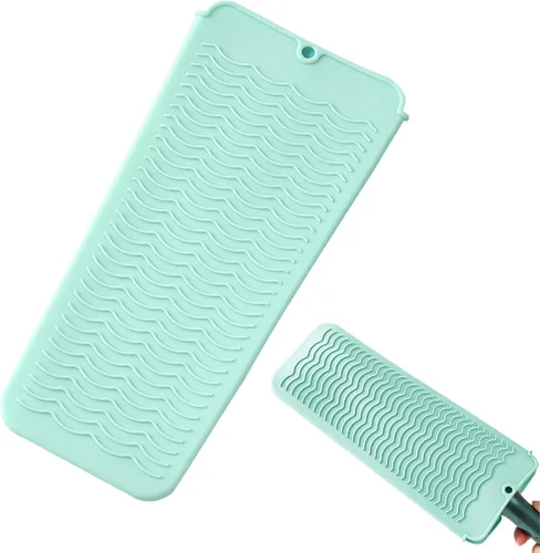 Vista 6 de Almohadilla para alisar el cabello, almohadilla de silicona antideslizante para alisar el cabello, alfombrilla grande resistente al calor