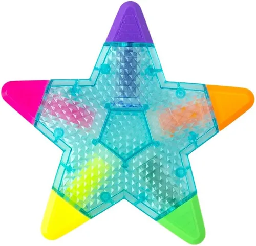 Hermoso marcador resaltador en forma de estrella colorida, 5 colores en 1 estrella multicolor resaltador para tomar notas, planificador de diario,