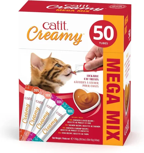Vista 23 de Catit Creamy - Paquetes personalizados de golosinas para gato que puede lamer