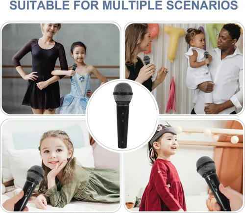 Vista 7 de NUOBESTY Micrófono para niños, micrófonos de juguete falso de 6.4 pulgadas para niños pequeños, de plástico, accesorios de micrófono, juguetes
